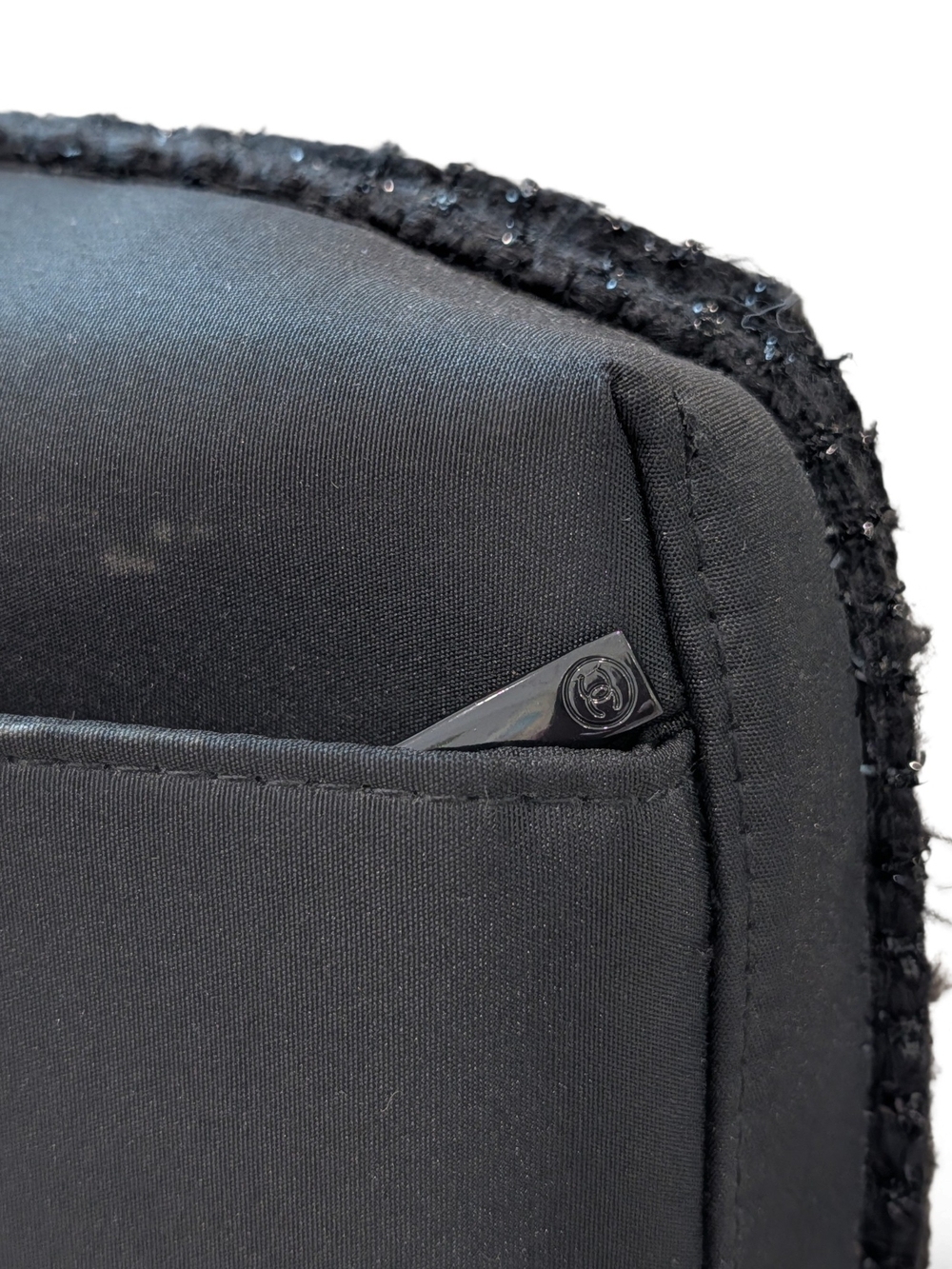 Authentic CHANEL Limited Edition Black Tweed Toiletry Pouch Makeup Bag - Picture 9 of 14